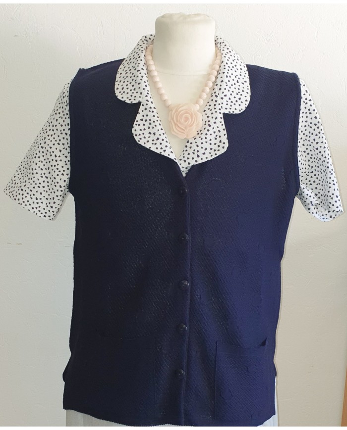 Gilet col V sans manches Fleurs Gilet col V sans manches Fleurs