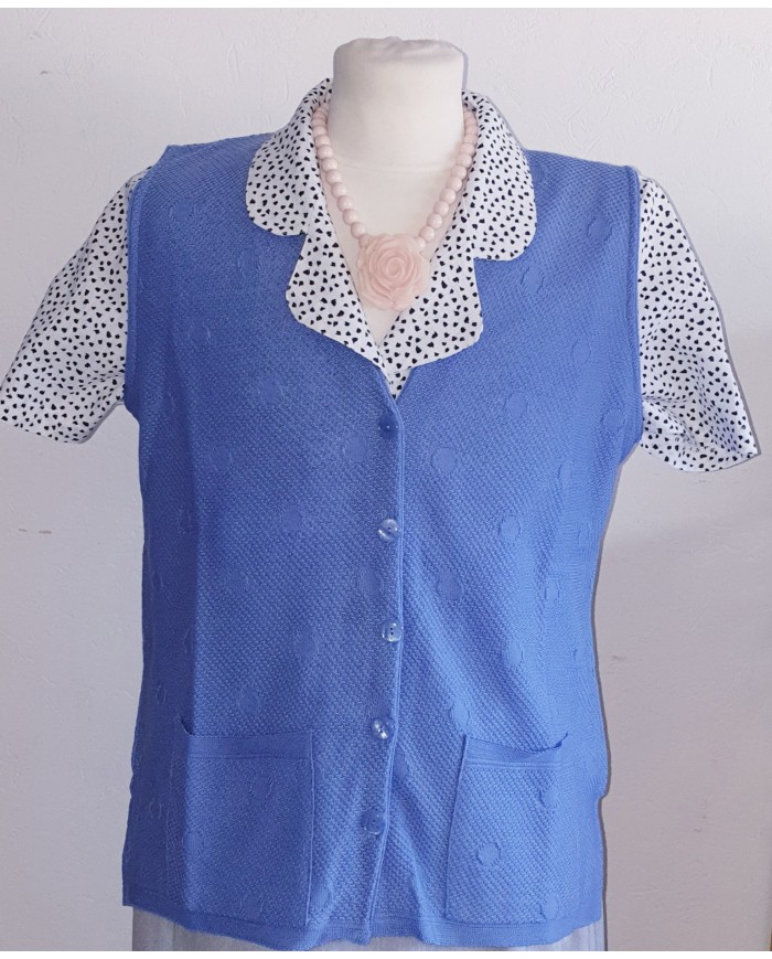 Gilet col V sans manches Fleurs Gilet col V sans manches Fleurs