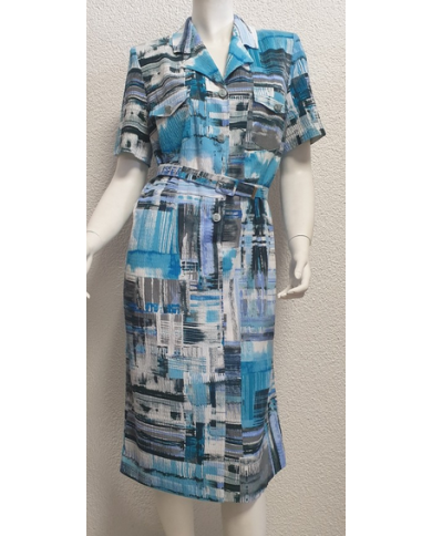 Robe ouvertes manches courtes col chemisier Robe ouvertes manches courtes col chemisier