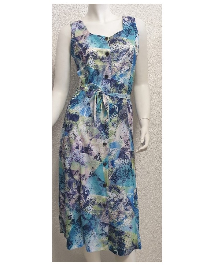 Robe sans manches entièrement boutonnée Robe sans manches entièrement boutonnée