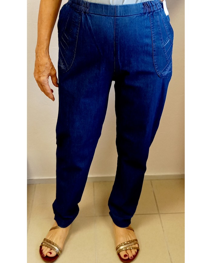 Pantalon Jean femme élastiqué pour séniors
