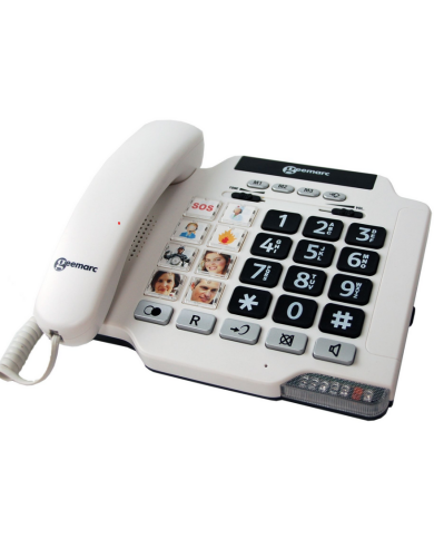 Téléphone séniors fixe avec photos et amplificateur