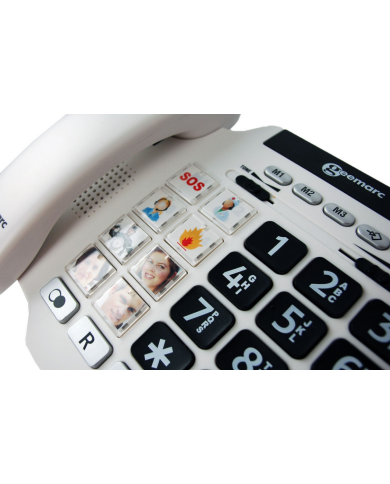 Téléphone séniors fixe avec photos et amplificateur