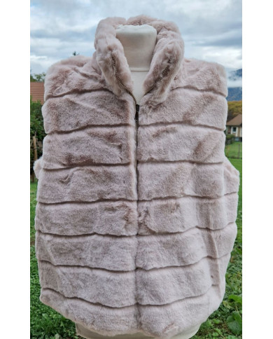 Veste imitation fourrure sans manches Lucie