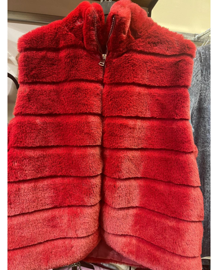 Veste imitation fourrure sans manches Lucie